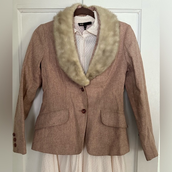 Vintage Jackets & Blazers - Vintage Kirkland Hall Wool Blazer with Detachable Fur Collar
